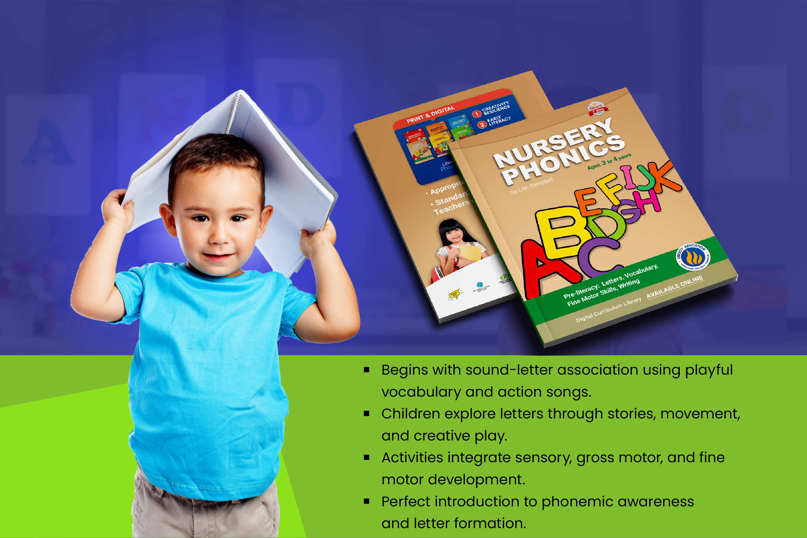 Nursery Phonics, age-appropriate curriculum for international schools and homeschooling parents. 